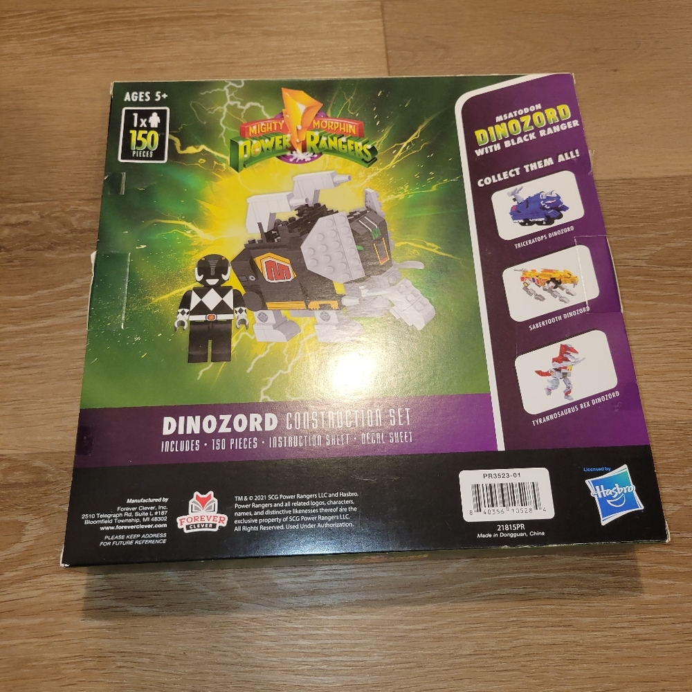 Power Rangers Construction Set Mastodom Dinozord Black Ranger 150 Pieces New